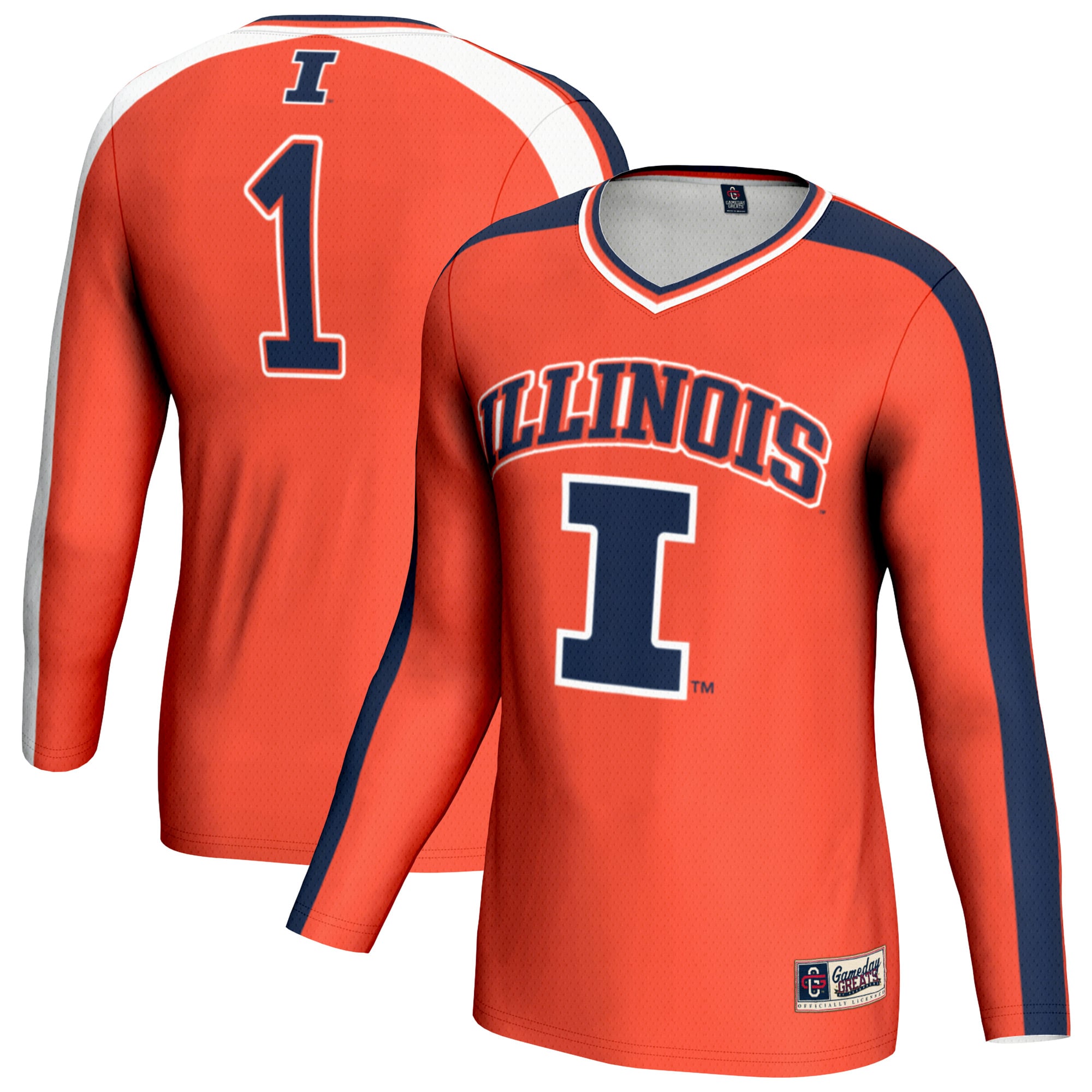 Unisex GameDay Greats Orange Illinois Fighting Illini #1 Lightweight Volleyball Fashion Jersey