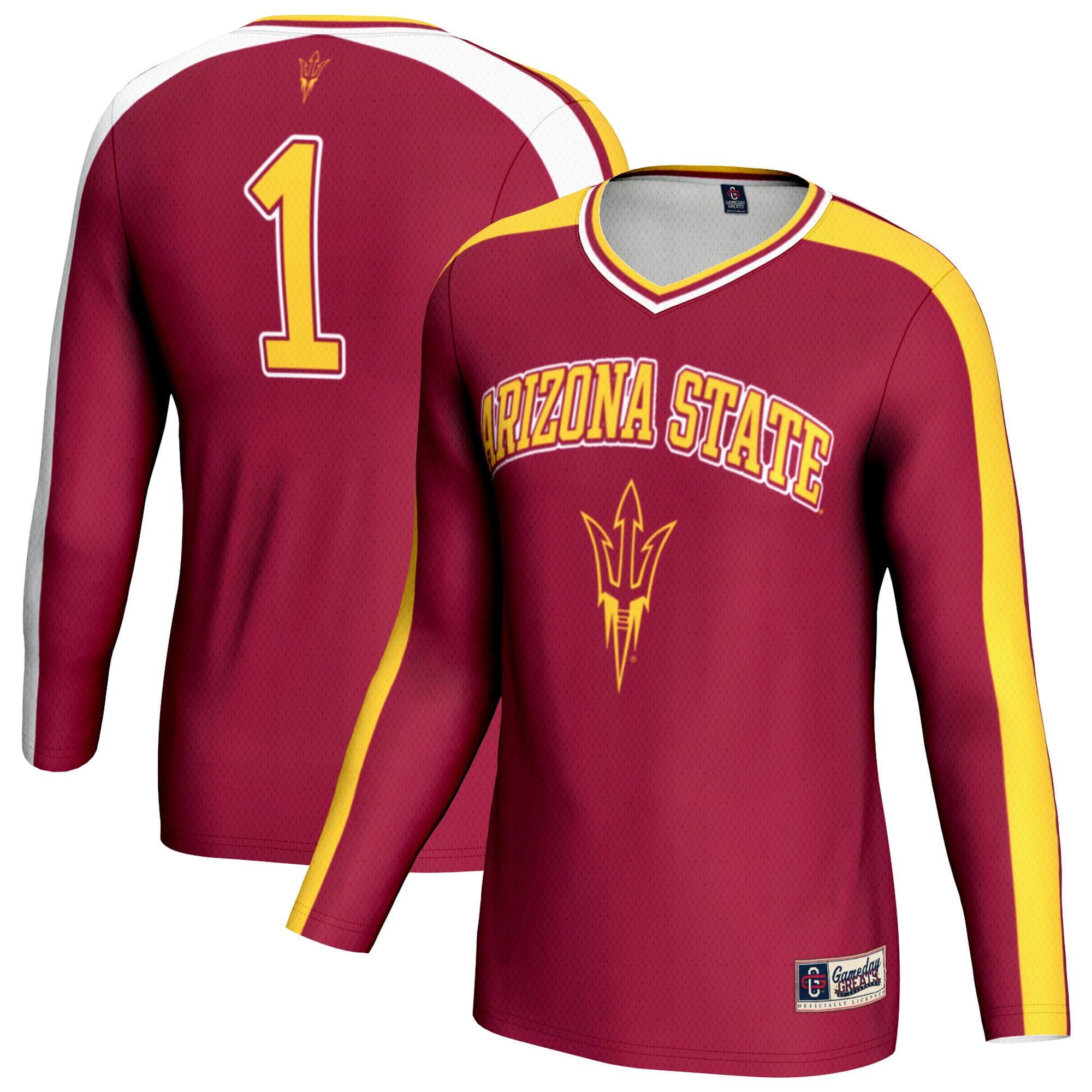Unisex GameDay Greats Maroon Arizona State Sun Devils #1 Lightweight Volleyball Fashion Jersey