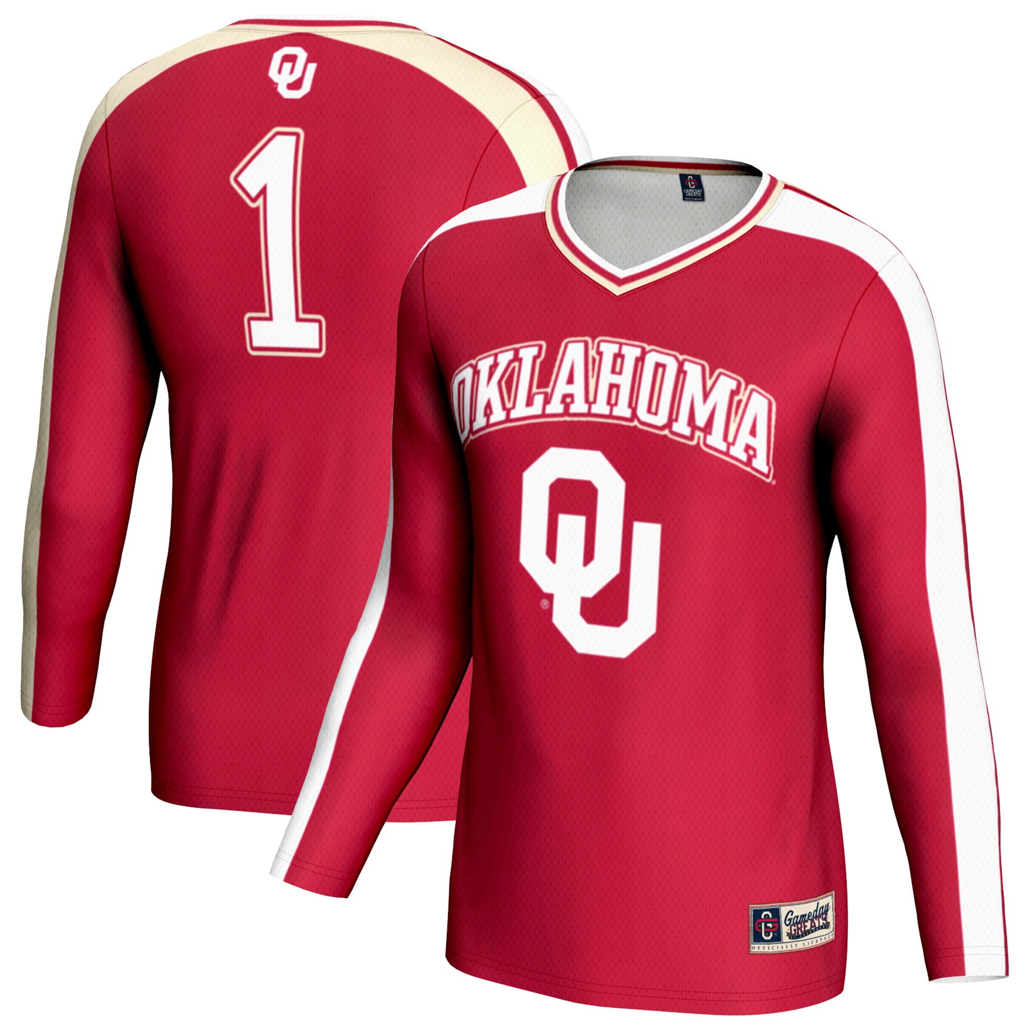 Youth GameDay Greats Crimson Oklahoma Sooners #1 Lightweight Volleyball Fashion Jersey