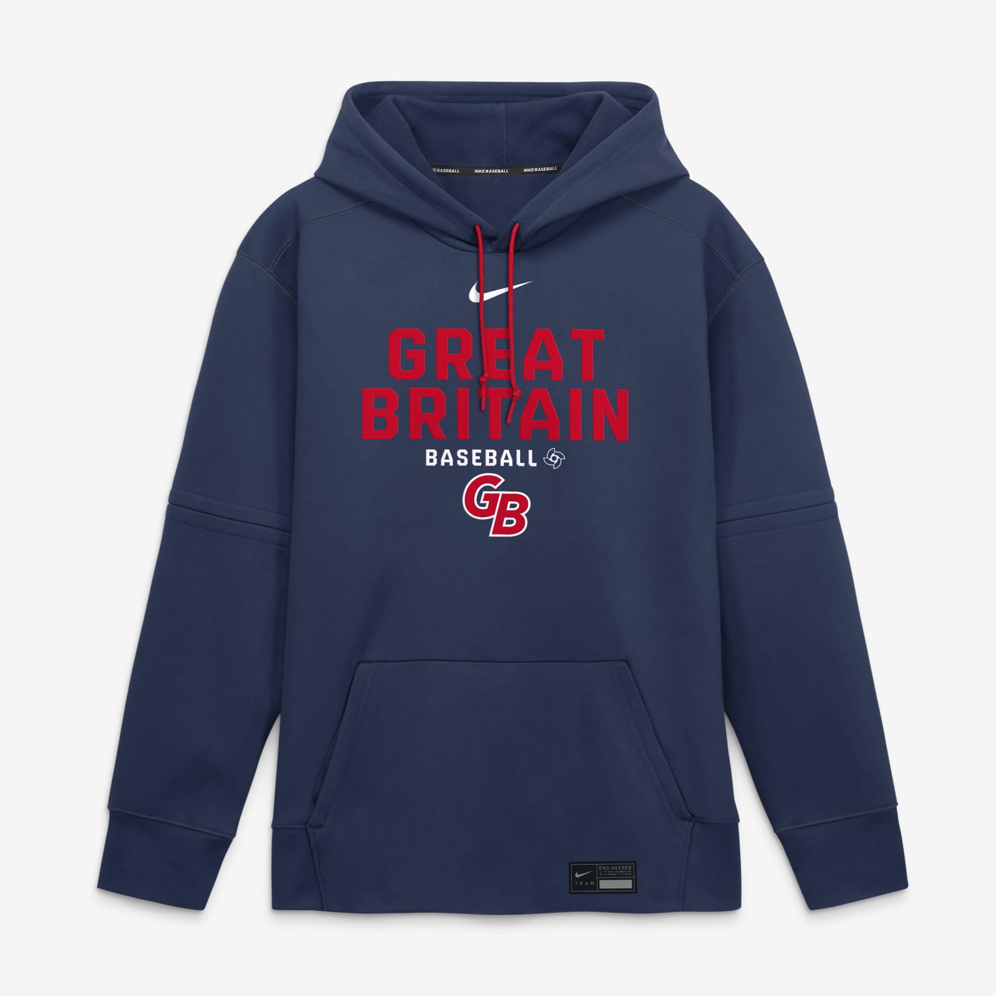 Men's Nike  Navy Great Britain Baseball 2026 World Baseball Classic Authentic Collection Therma-FIT Hoodie