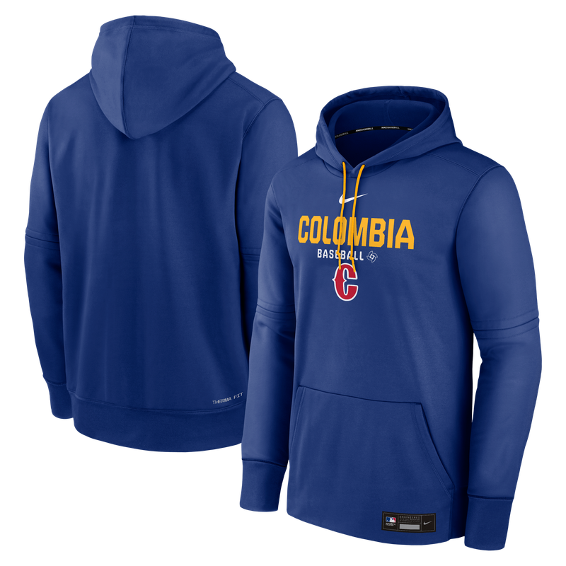 Men's Nike  Royal Colombia Baseball 2026 World Baseball Classic Authentic Collection Therma-FIT Hoodie
