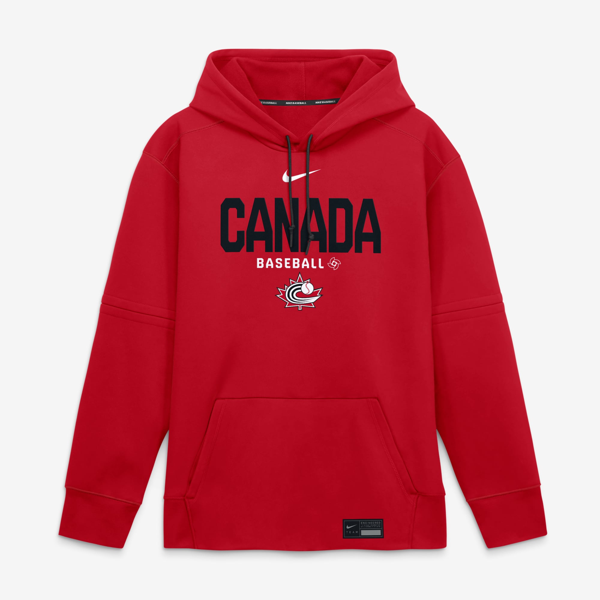 Men's Nike  Red Canada Baseball 2026 World Baseball Classic Authentic Collection Therma-FIT Hoodie