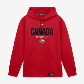 Men's Nike  Red Canada Baseball 2026 World Baseball Classic Authentic Collection Therma-FIT Hoodie