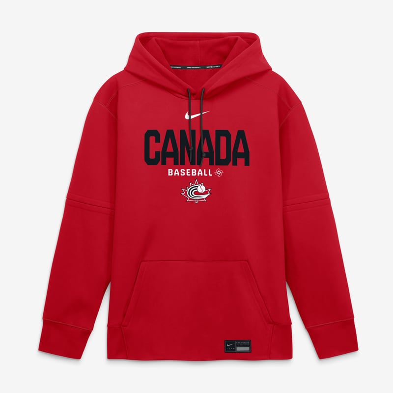Men's Nike  Red Canada Baseball 2026 World Baseball Classic Authentic Collection Therma-FIT Hoodie