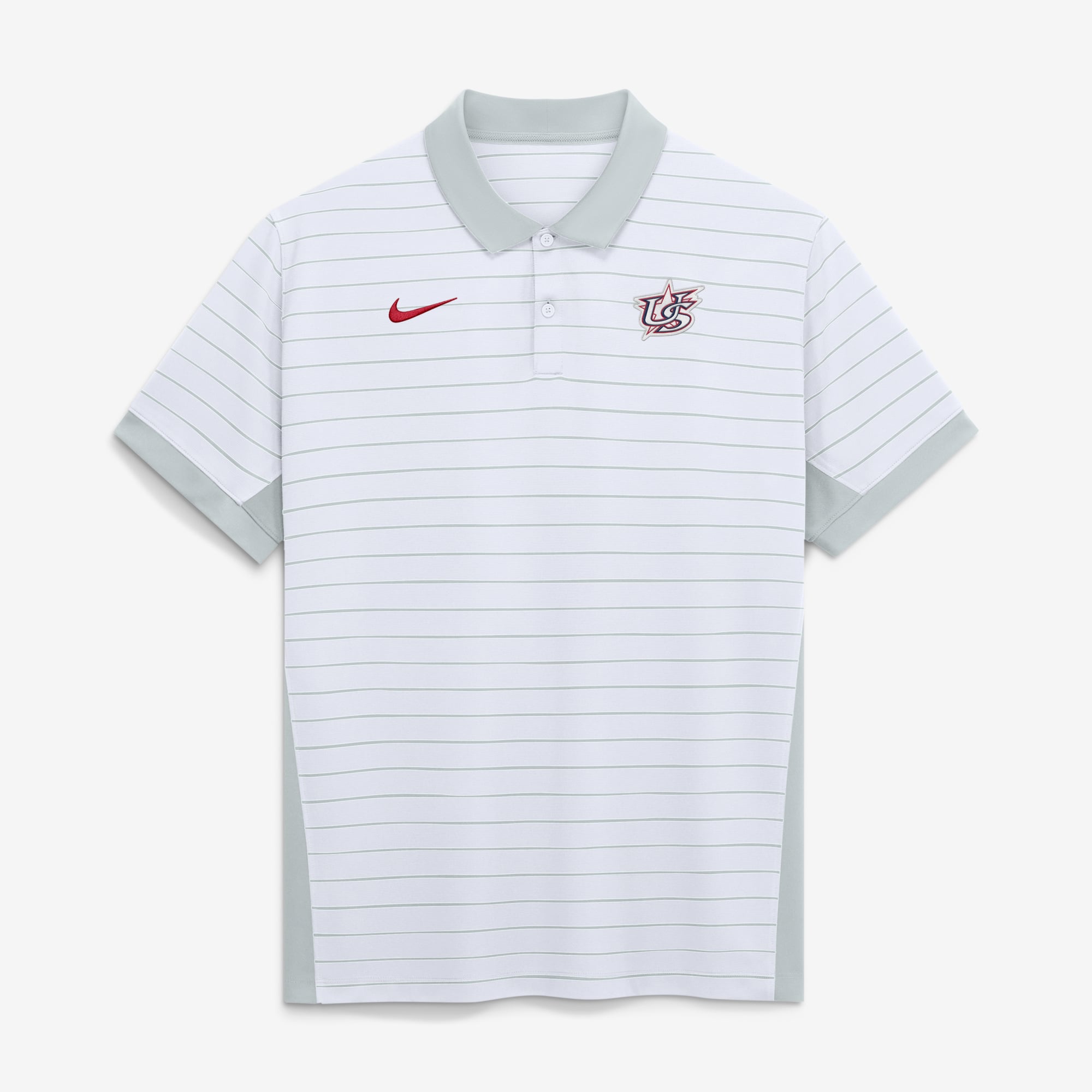 Men's Nike White USA Baseball 2026 World Baseball Classic Victory Striped Dri-FIT Polo