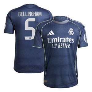 Maillot Extérieur Authentique Real Madrid adidas 25/26 avec flocage Bellingham 5, vue 1