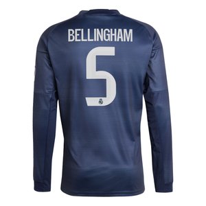 Maillot manches longues Extérieur adidas Real Madrid adidas 25/26 avec flocage Bellingham 5, vue 4