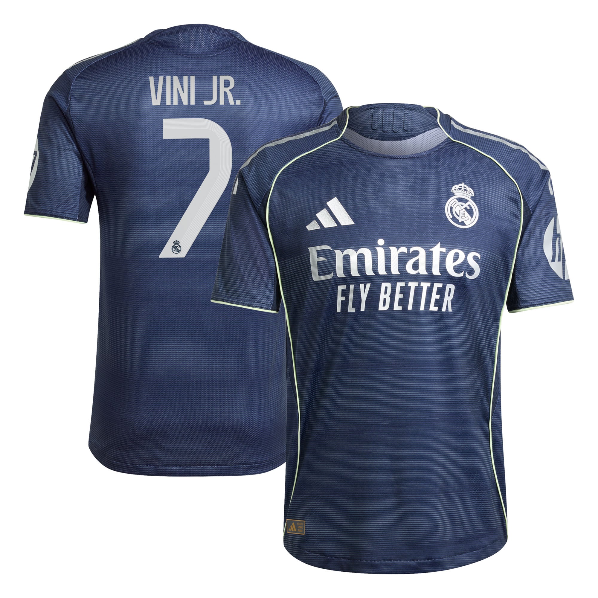 Maillot Extérieur Authentique Real Madrid adidas 25/26 avec flocage Vini Jr. 7