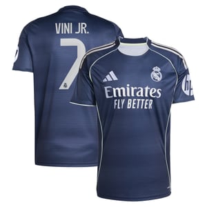 Maillot Extérieur Real Madrid adidas 25/26 avec flocage Vini Jr. 7, vue 2