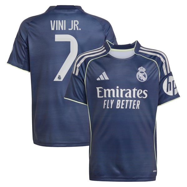 Maillot Extérieur Real Madrid adidas 25/26 - Enfant avec flocage Vini Jr. 7