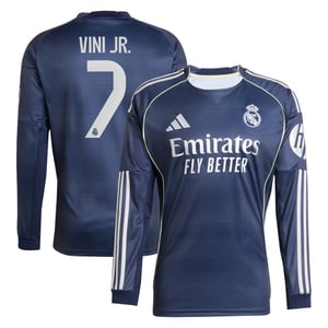Maillot manches longues Extérieur adidas Real Madrid adidas 25/26 avec flocage Vini Jr. 7, vue 1