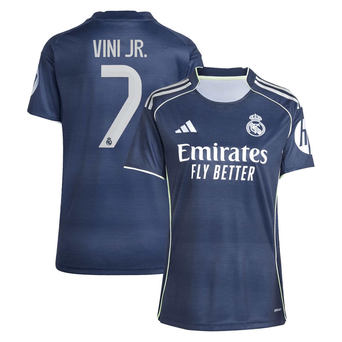 Maillot Extérieur Real Madrid adidas 25/26 - Femme avec flocage Vini Jr. 7