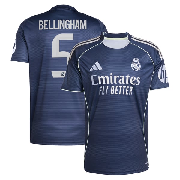 Maillot Extérieur Real Madrid adidas 25/26 avec flocage Bellingham 5