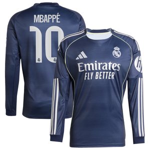 Maillot manches longues Extérieur adidas Real Madrid adidas 25/26 avec flocage Mbappé 10, vue 2