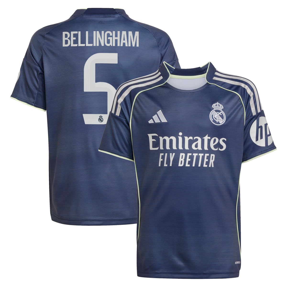 Maillot Extérieur Real Madrid adidas 25/26 - Enfant avec flocage Bellingham 5