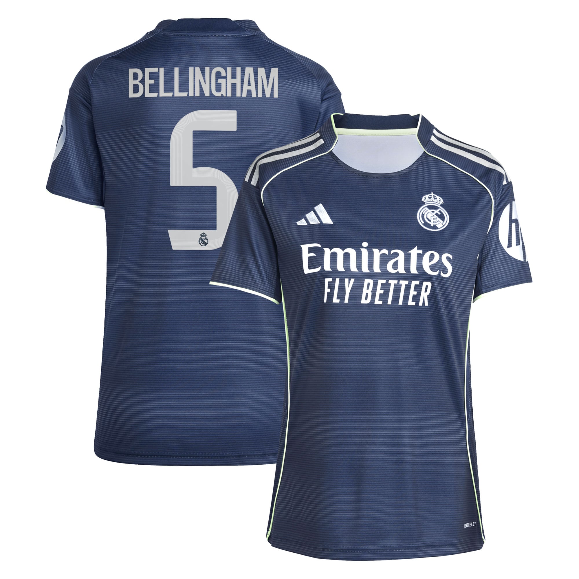 Maillot Extérieur Real Madrid adidas 25/26 - Femme avec flocage Bellingham 5