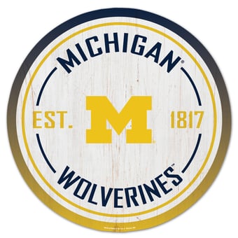 WinCraft Michigan Wolverines 14" Established Year Circular Wood Sign
