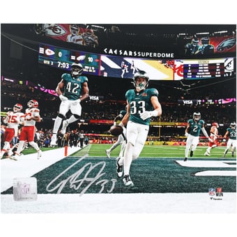 "Cooper DeJean Philadelphia Eagles Autographed 8"" x 10"" Super Bowl LIX Pick Six Photograph"