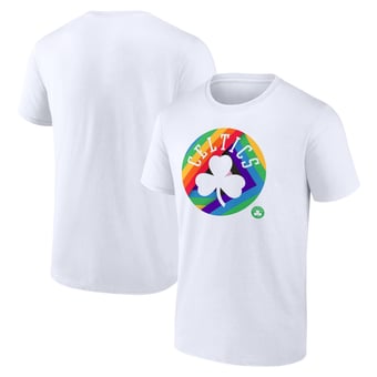 Men's White Boston Celtics Team Logo Pride T-Shirt