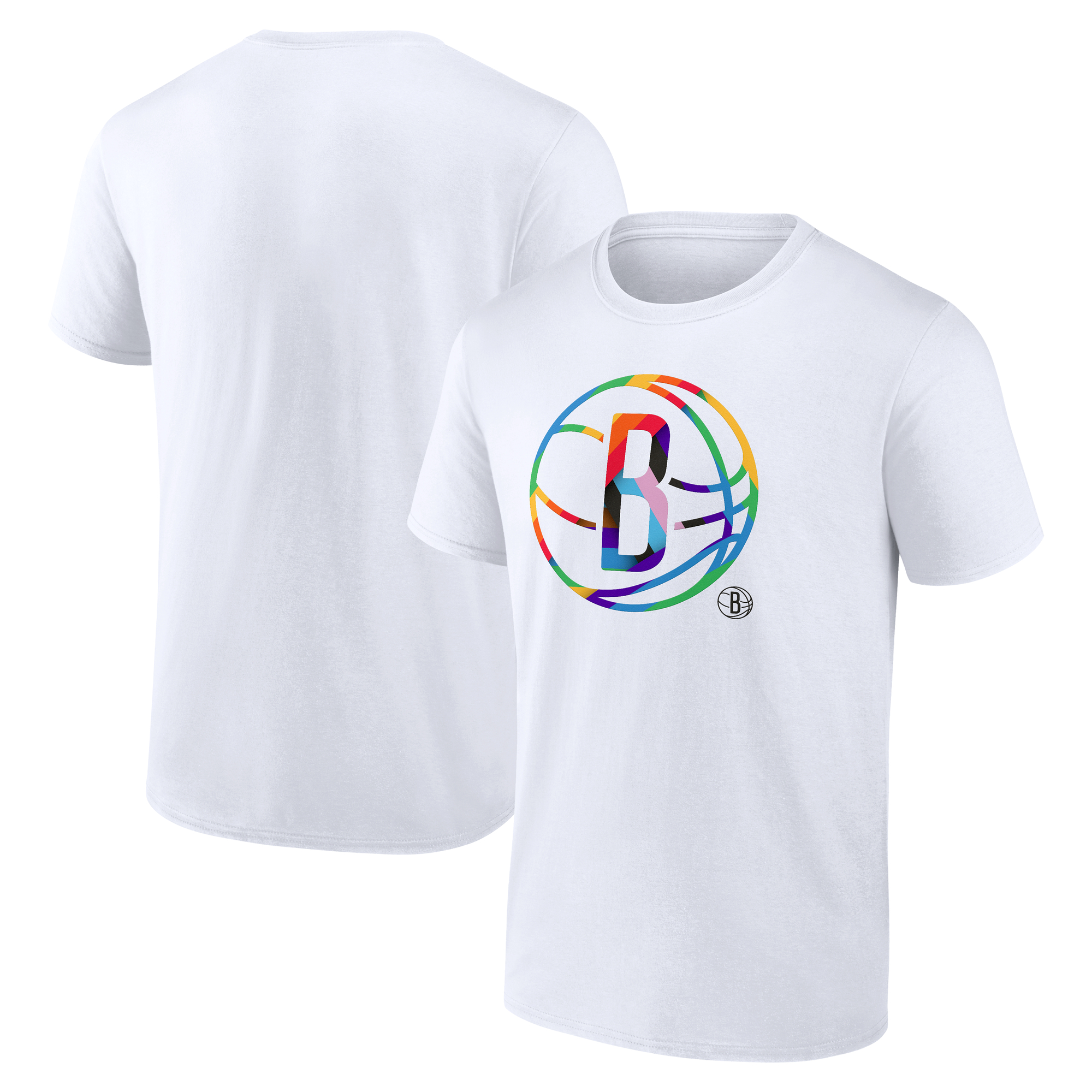 Men’s White Brooklyn Nets Team Logo Pride T-Shirt Men’s White Brooklyn Nets Team Logo Pride T-Shirt
