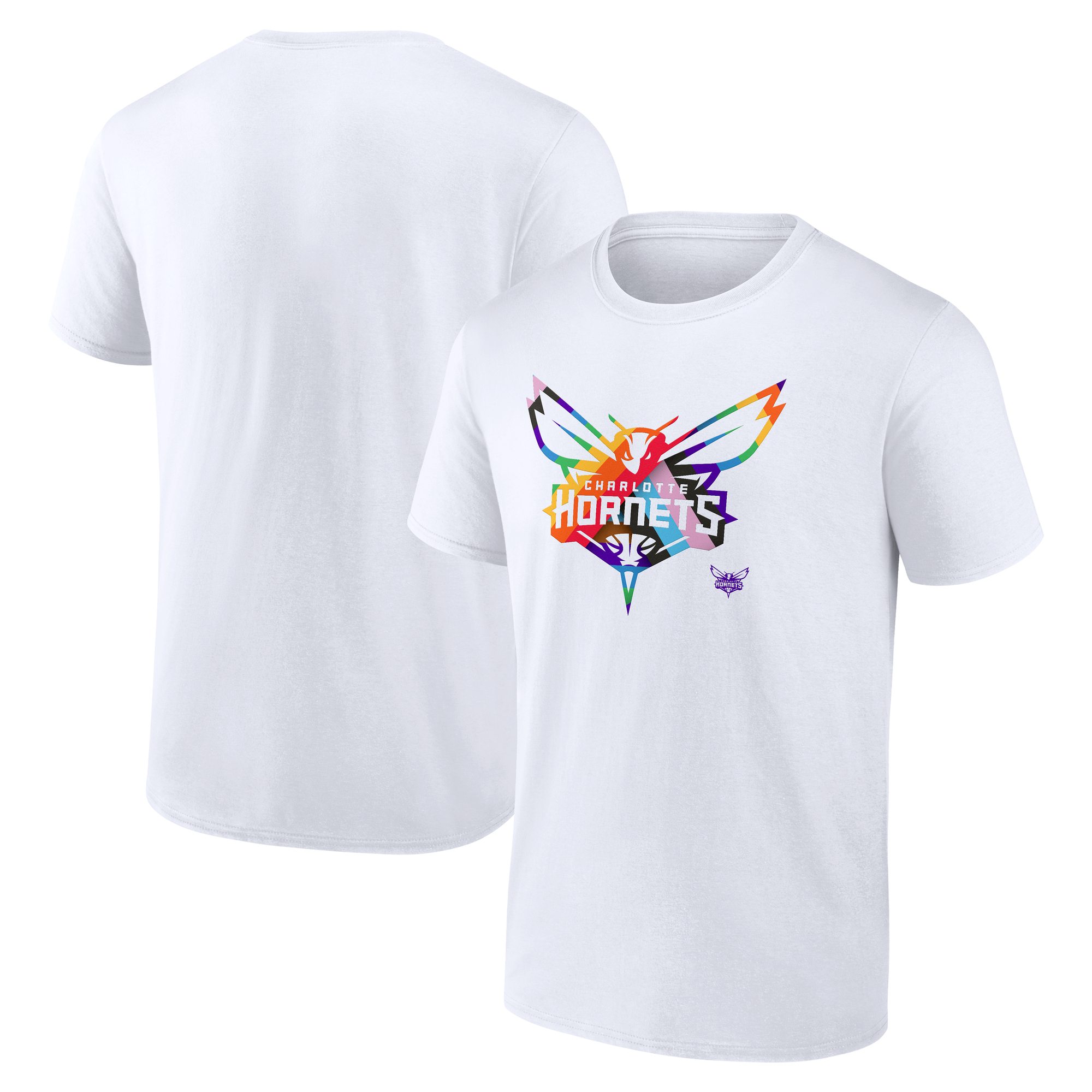 Men's White Charlotte Hornets Team Logo Pride T-Shirt
