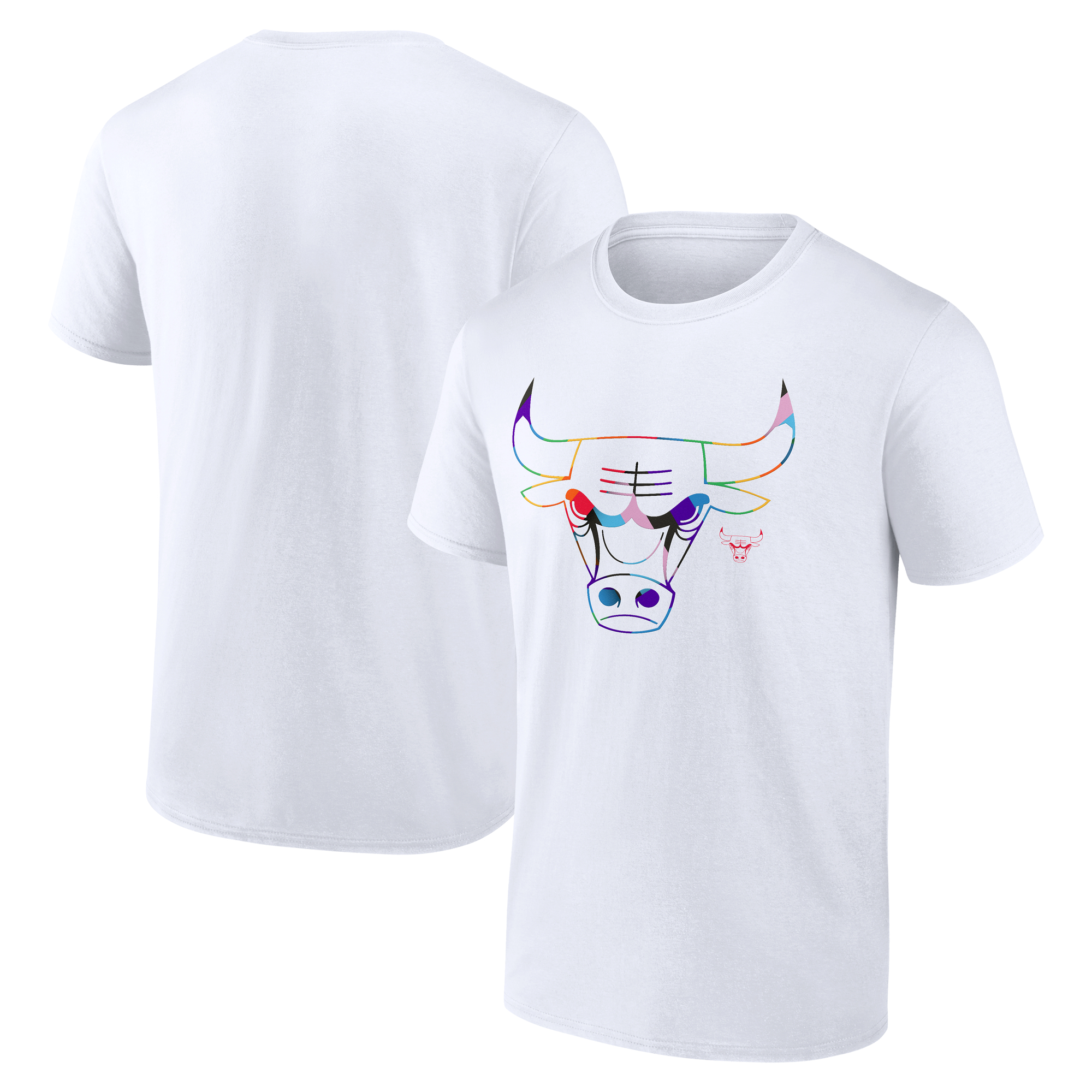 Men's White Chicago Bulls Team Logo Pride T-Shirt