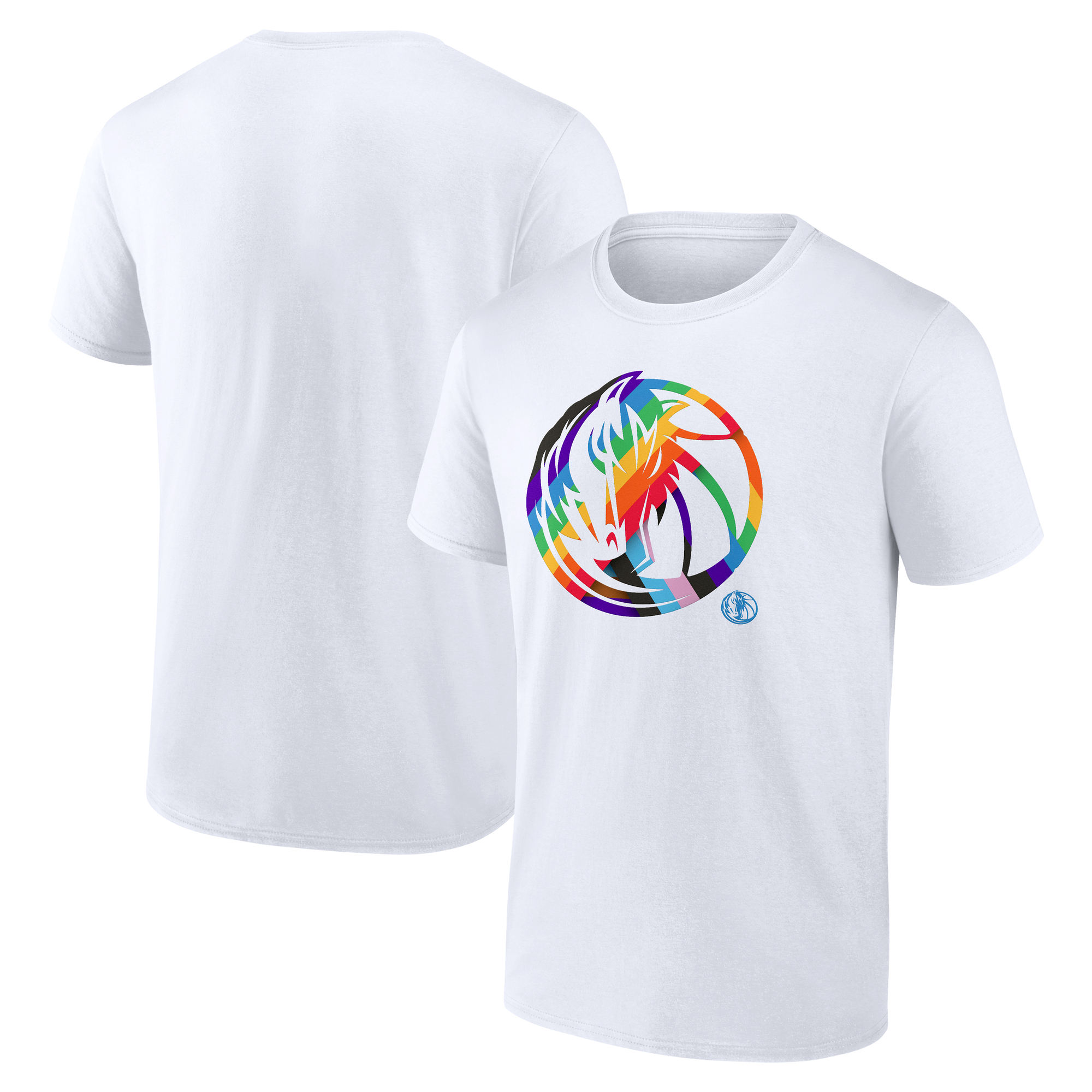 Men's White Dallas Mavericks Team Logo Pride T-Shirt