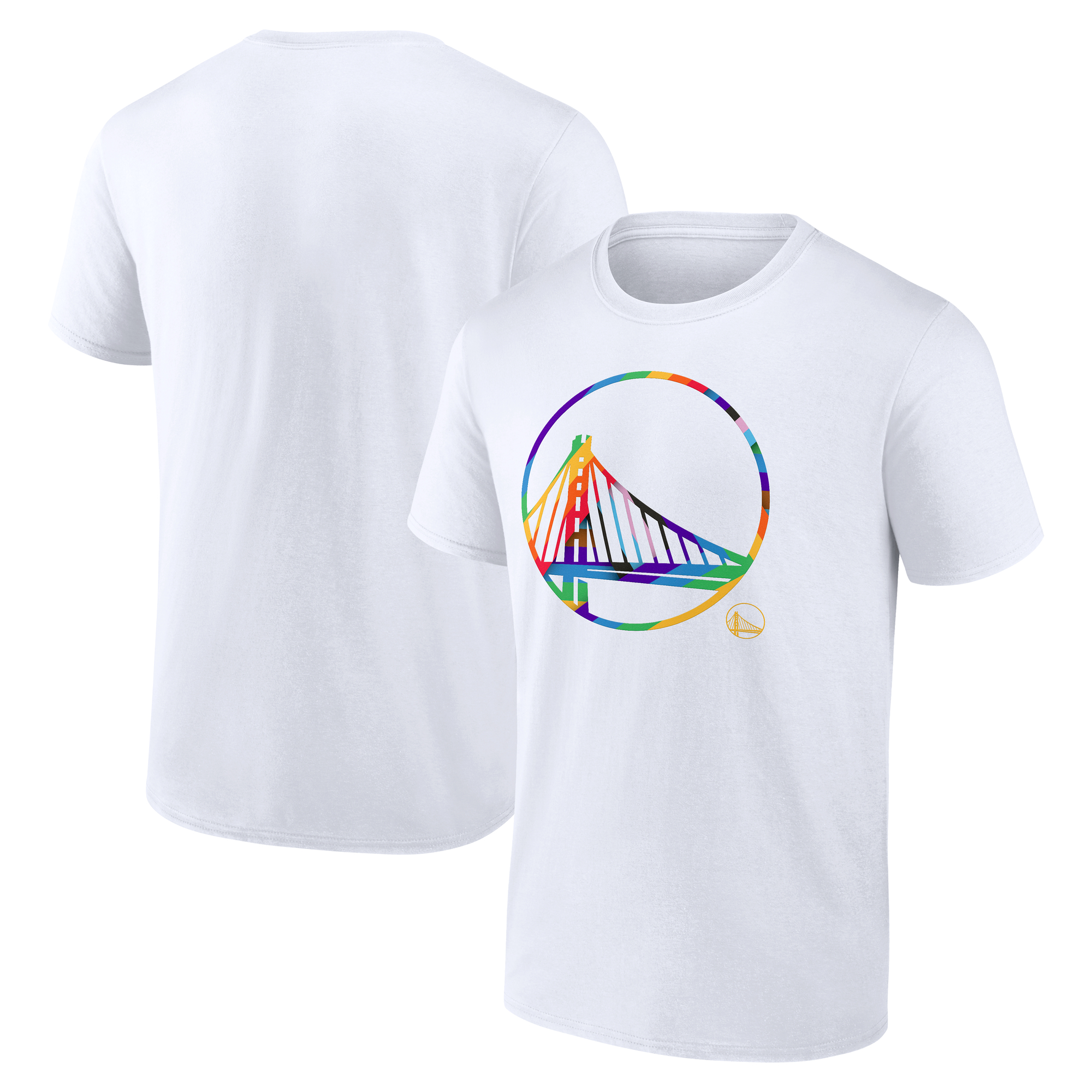 Men's White Golden State Warriors Team Logo Pride T-Shirt