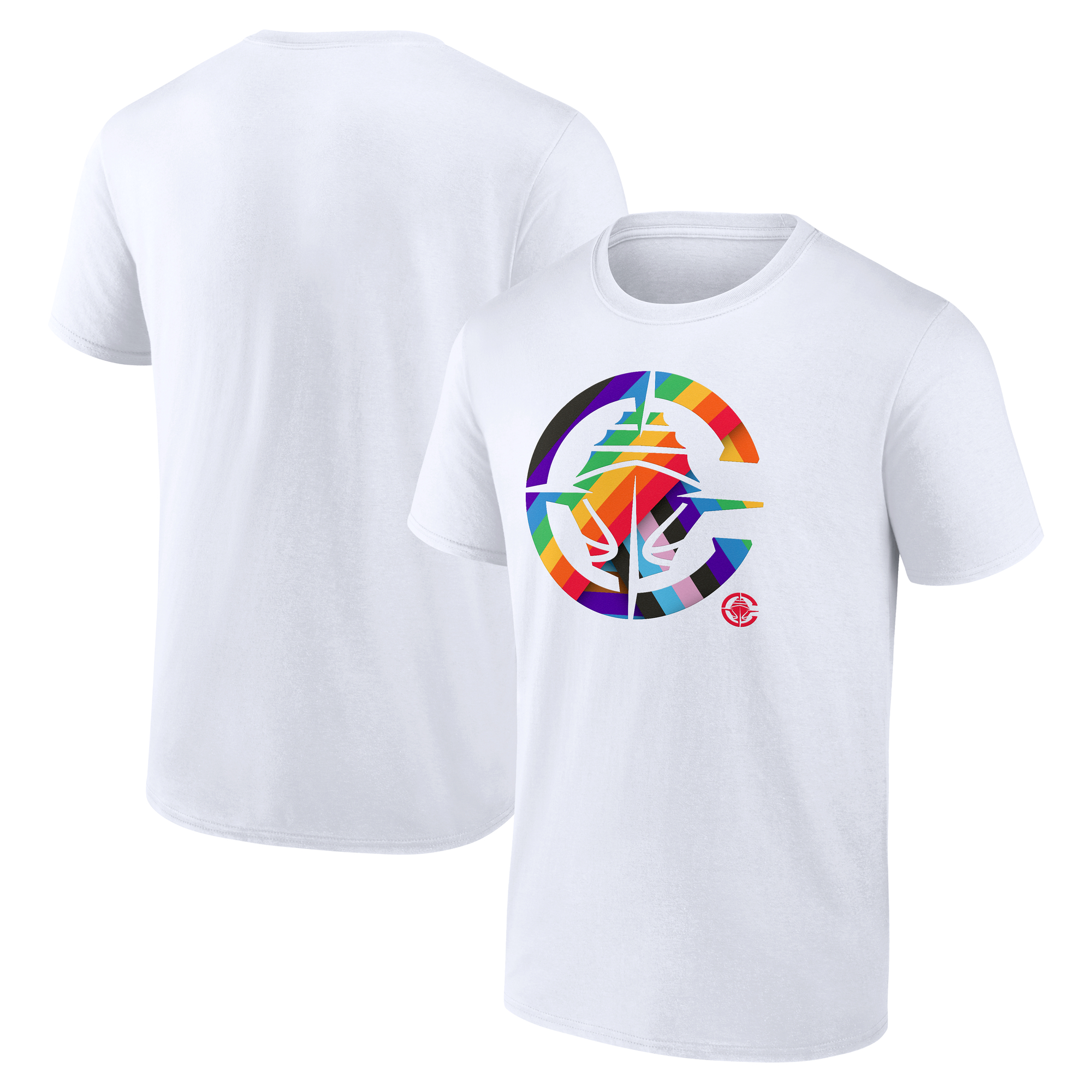 Men's White LA Clippers Team Logo Pride T-Shirt