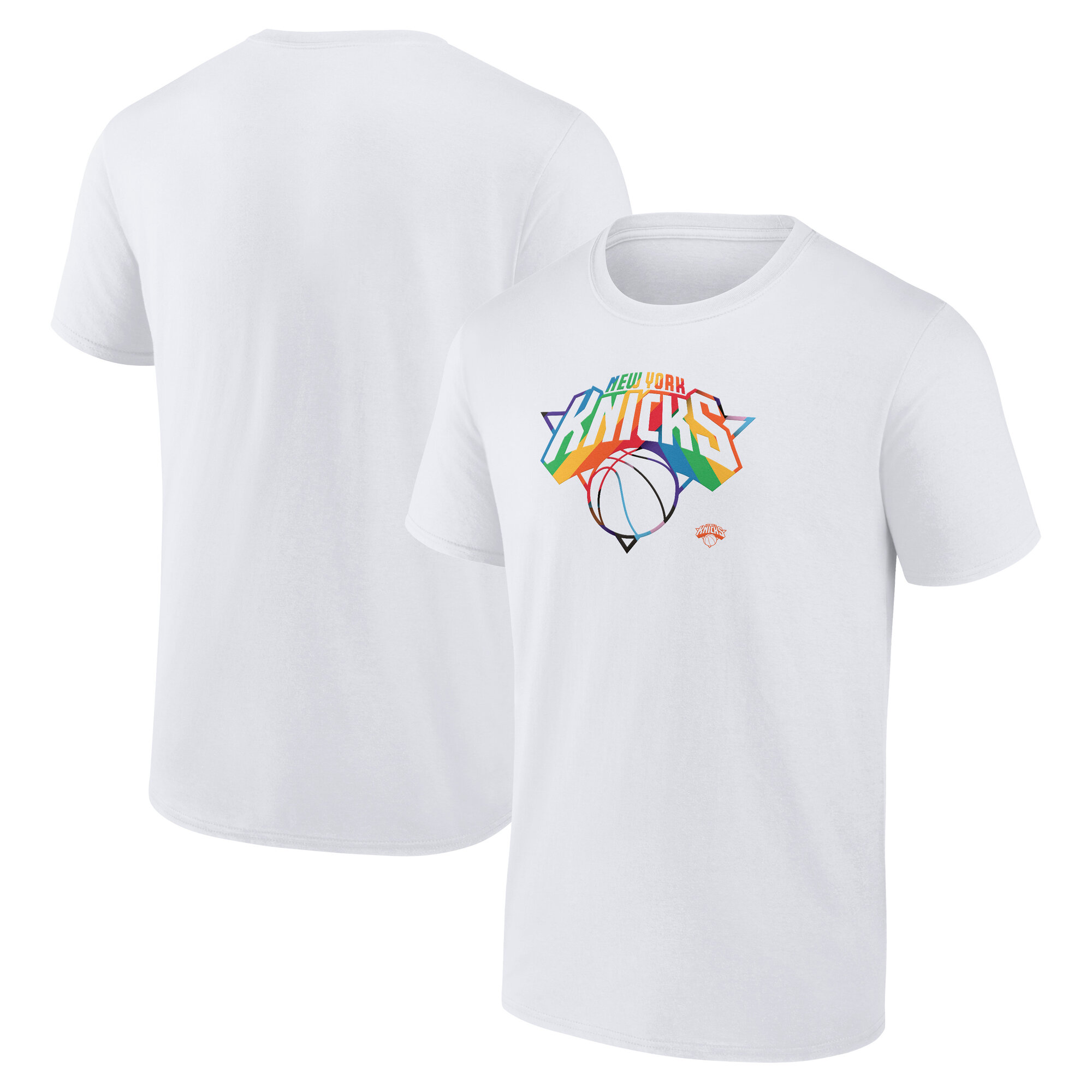 Men's White New York Knicks Team Logo Pride T-Shirt