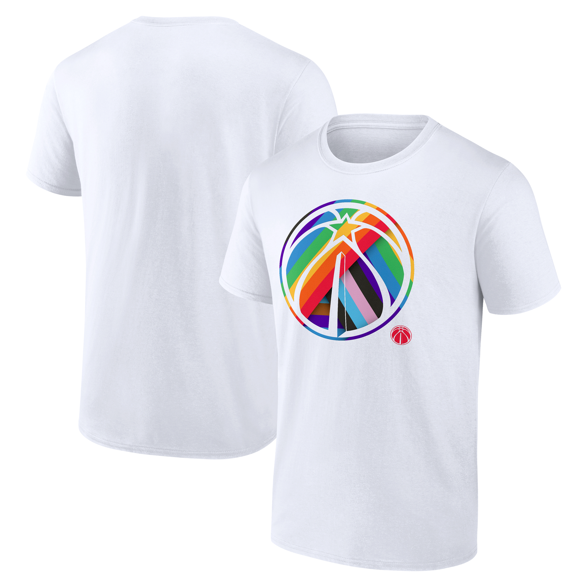 Men's White Washington Wizards Team Logo Pride T-Shirt