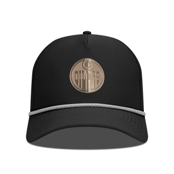 Men's Levelwear Black Edmonton Oilers Gordon Copper Insignia Vented Adjustable Hat