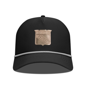Men's Levelwear Black New York Rangers Gordon Copper Insignia Vented Adjustable Hat