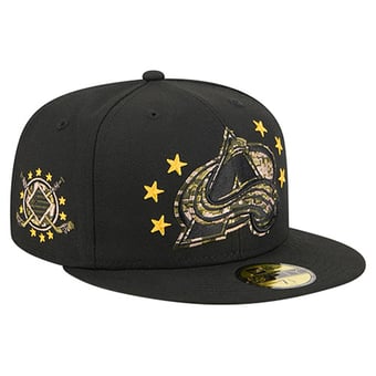 Men's New Era  Black Colorado Avalanche Military Appreciation Digital Camo Stars 59FIFTY Fitted Hat