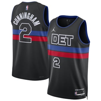 Unisex Nike Cade Cunningham Black Detroit Pistons Swingman Jersey - Statement Edition