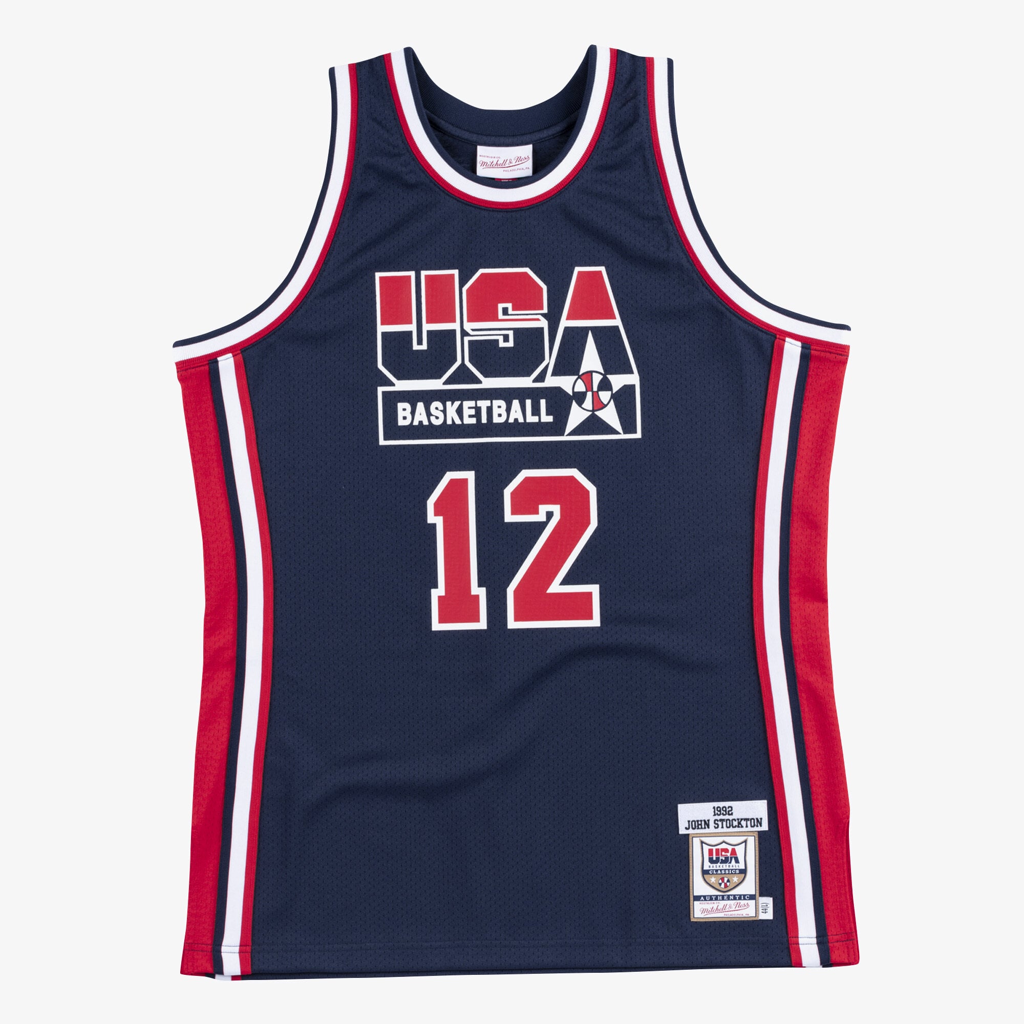 John Stockton USA Basketball 1992 Mitchell & Ness Navy Authentic Jersey