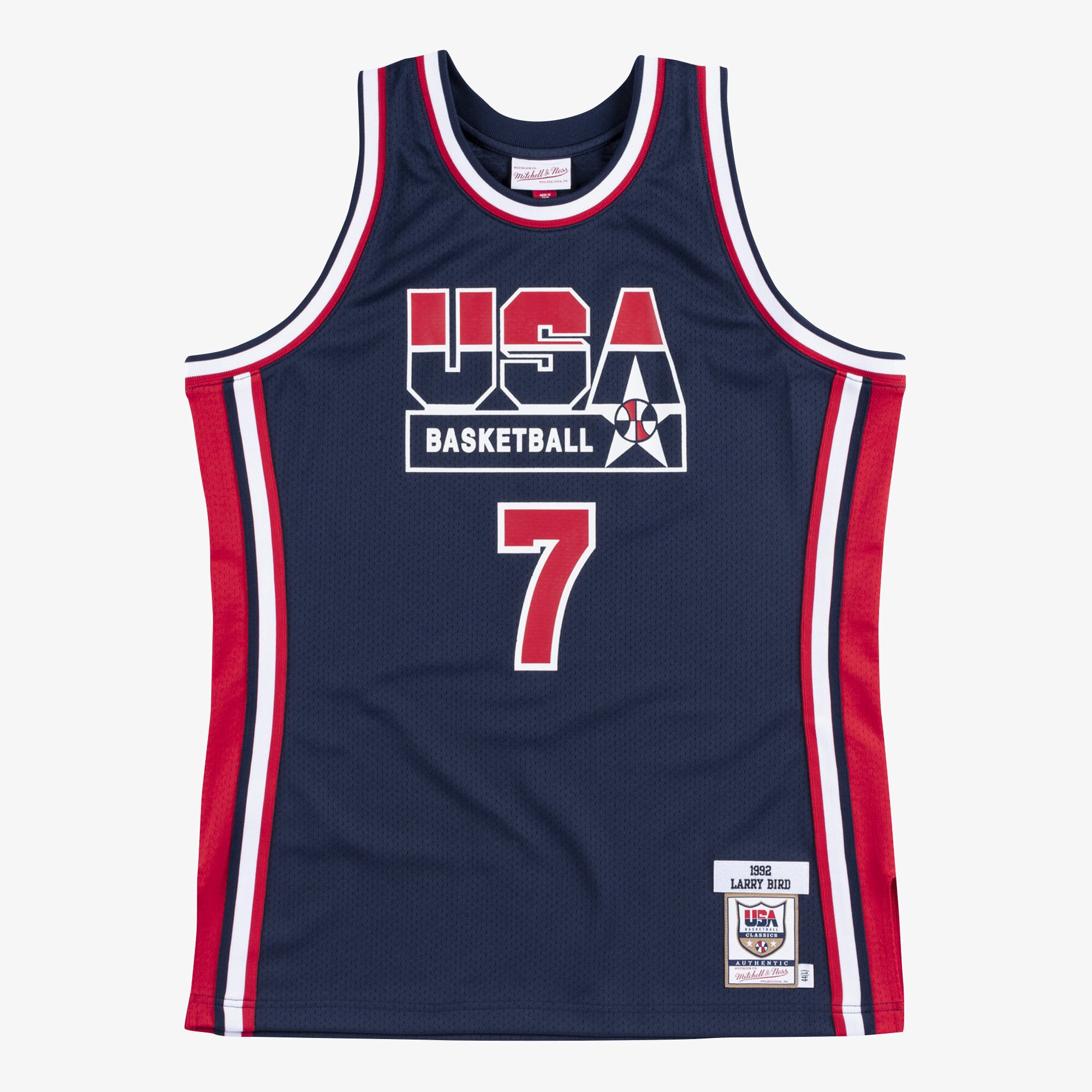 Larry Bird USA Basketball 1992 Mitchell & Ness Navy Authentic Jersey