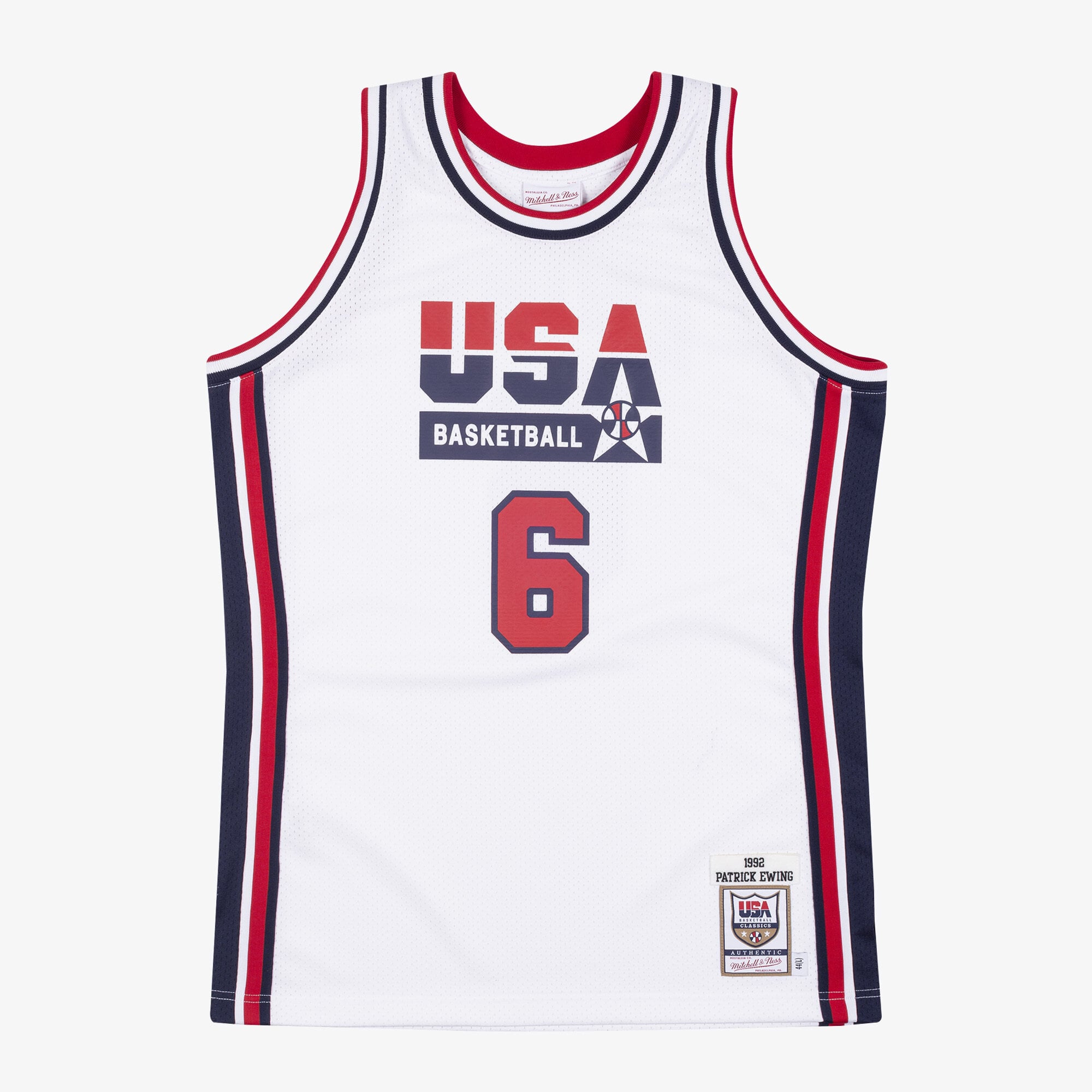 Patrick Ewing USA Basketball 1992 Mitchell & Ness White Authentic Jersey
