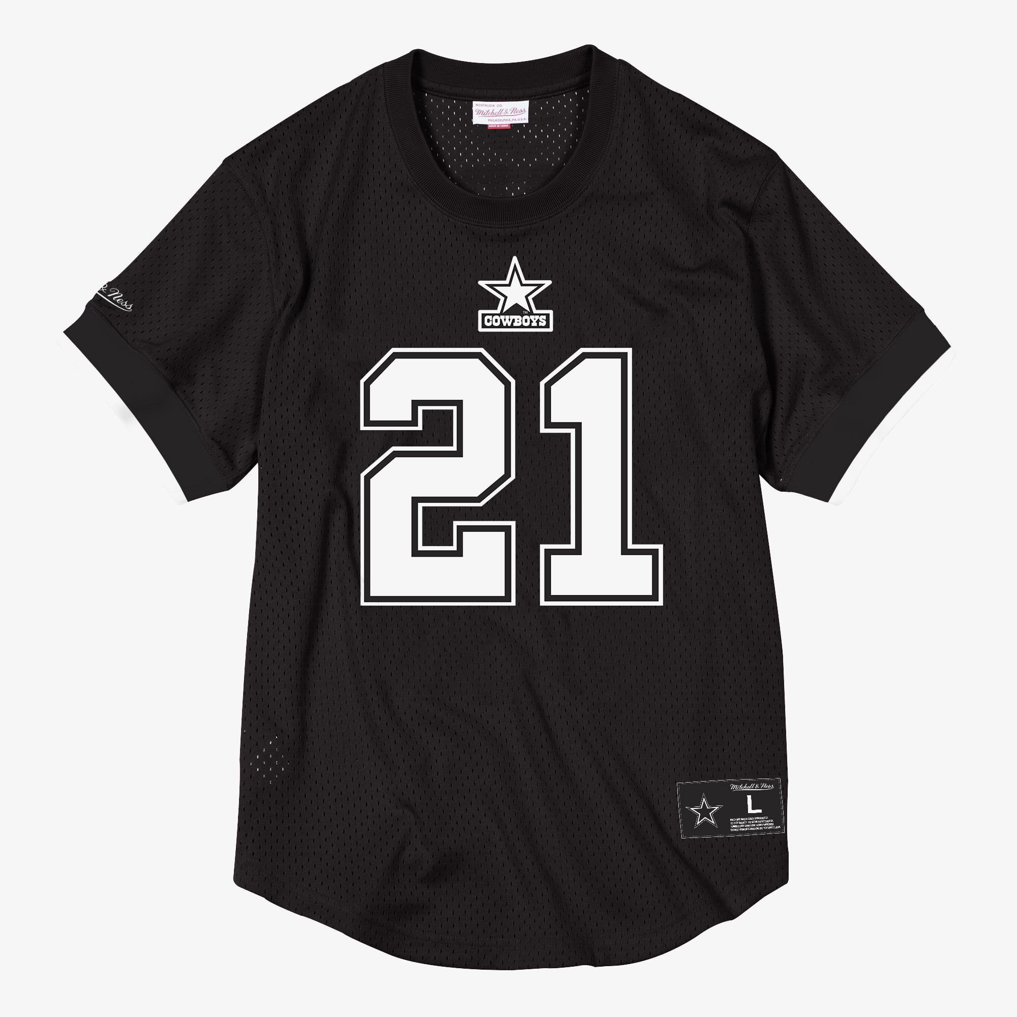 Maglia girocollo in mesh Mitchell & Ness con nome e numero dei Dallas Cowboys Deion Sanders