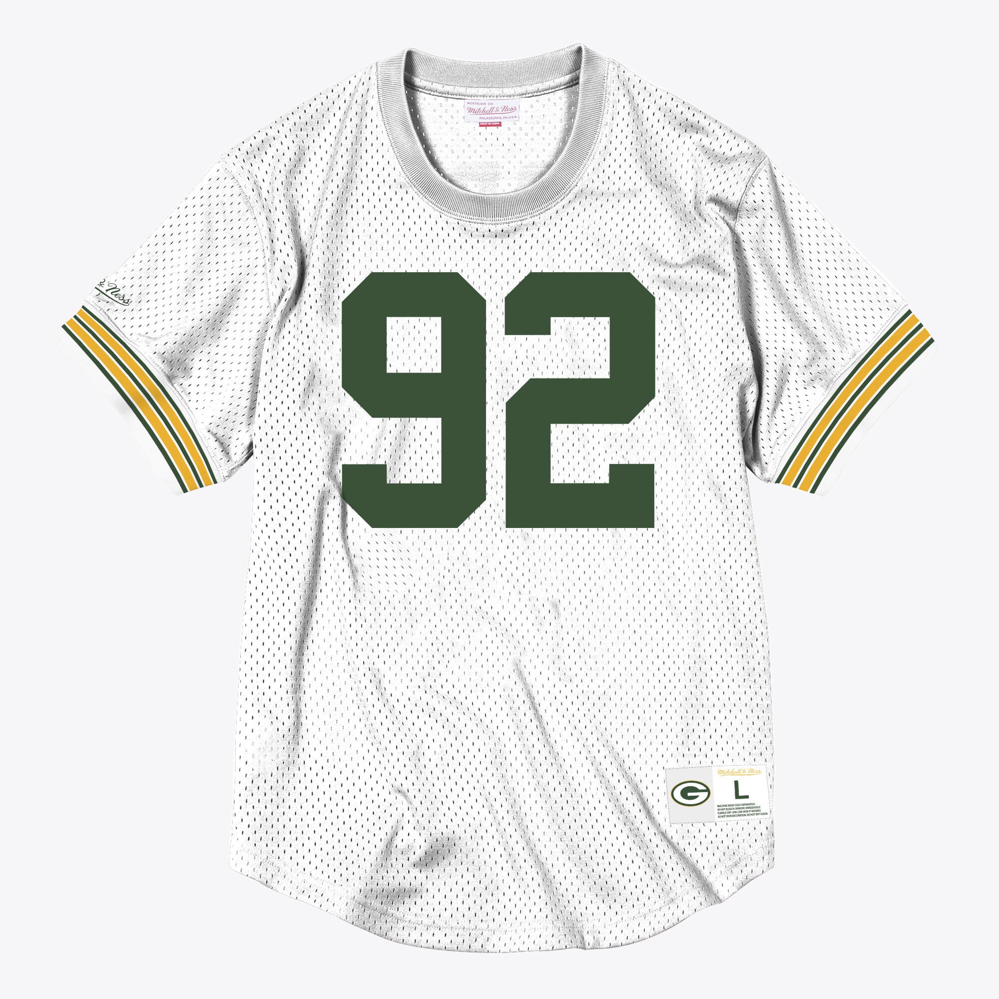 Maglietta a girocollo in mesh con nome e numero Mitchell & Ness dei Green Bay Packers Reggie White 1996