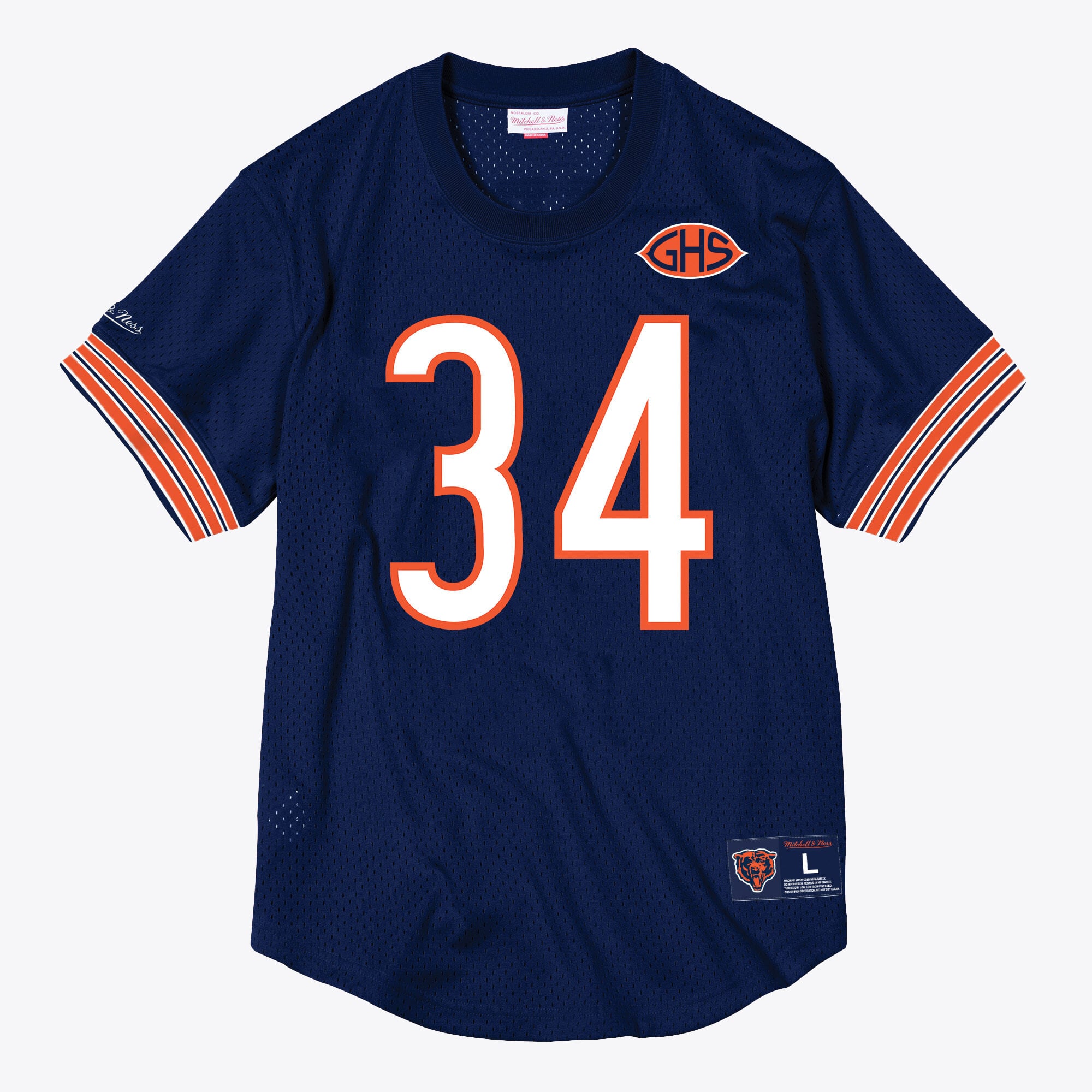 Col ras du cou en maille avec nom et numéro Mitchell & Ness des Chicago Bears, Walter Payton