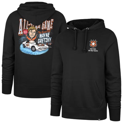 Men's '47 Wayne Gretzky Black 1983 NHL All-Star Game 4 Goal Headline Hoodie