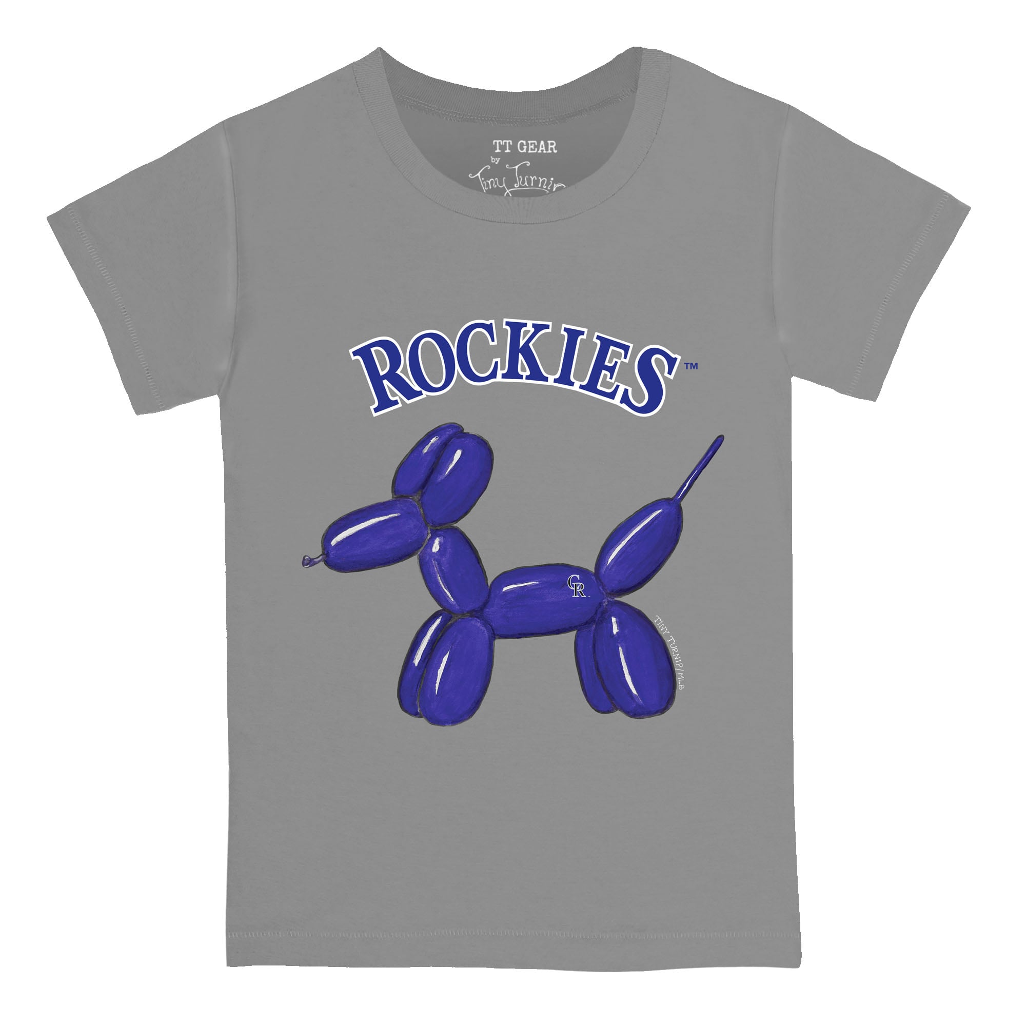 Youth Tiny Turnip Gray Colorado Rockies Balloon Dog T-Shirt