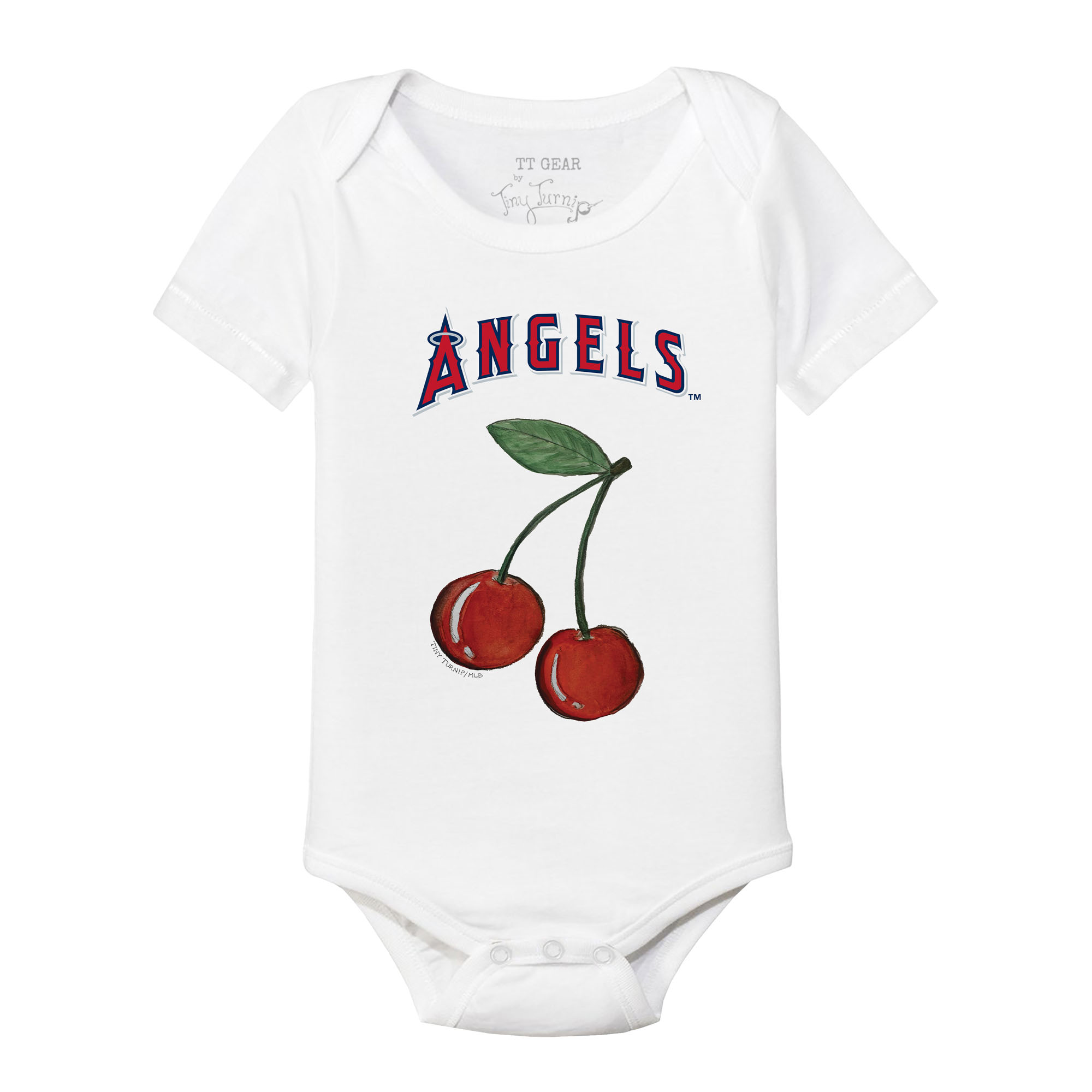 Infant Tiny Turnip White Los Angeles Angels Cherries Bodysuit