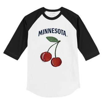 Infant Tiny Turnip White Minnesota Twins Cherries 3/4-Sleeve Raglan Baseball T-Shirt