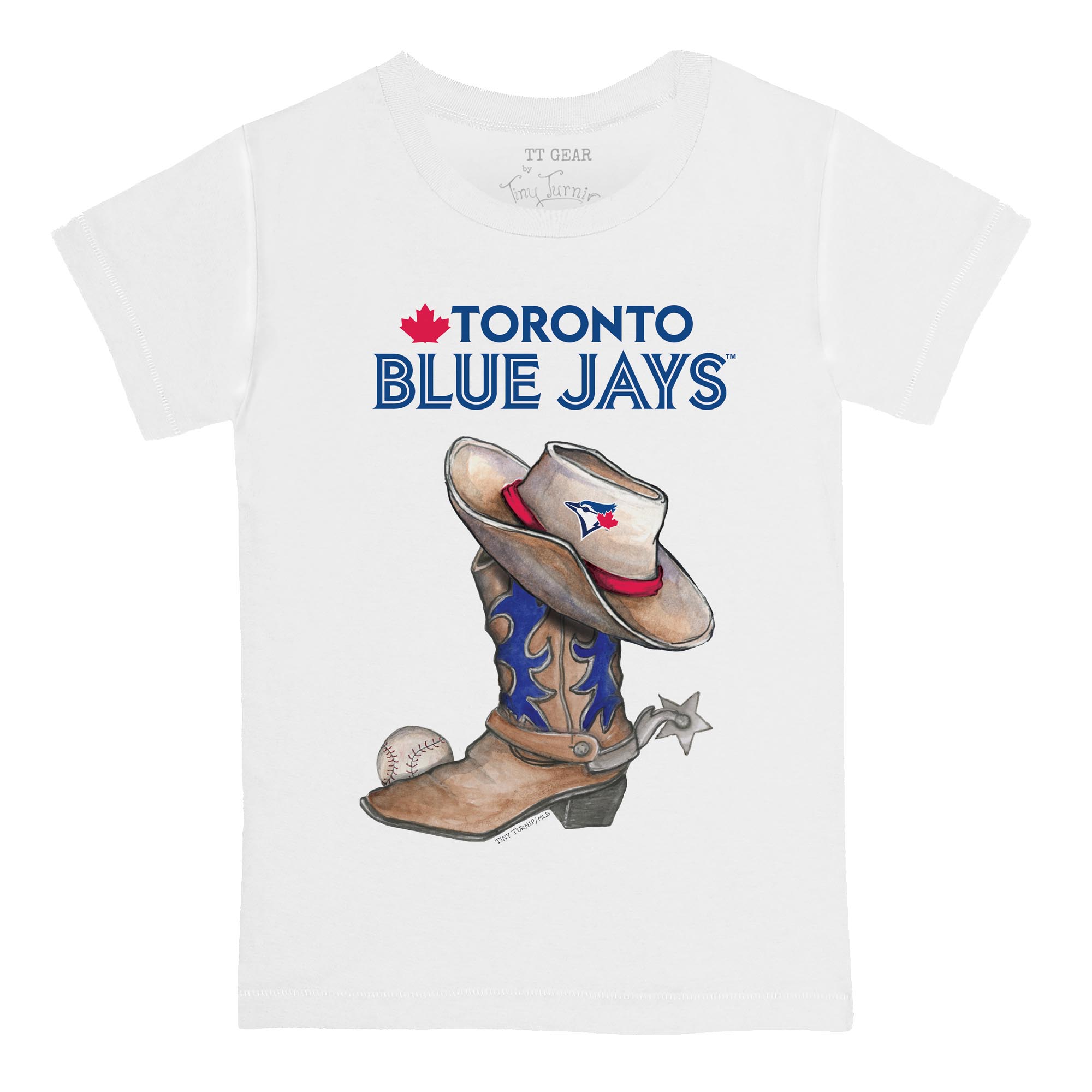Youth Tiny Turnip White Toronto Blue Jays Cowboy Boot T-Shirt Youth Tiny Turnip White Toronto Blue Jays Cowboy Boot T-Shirt