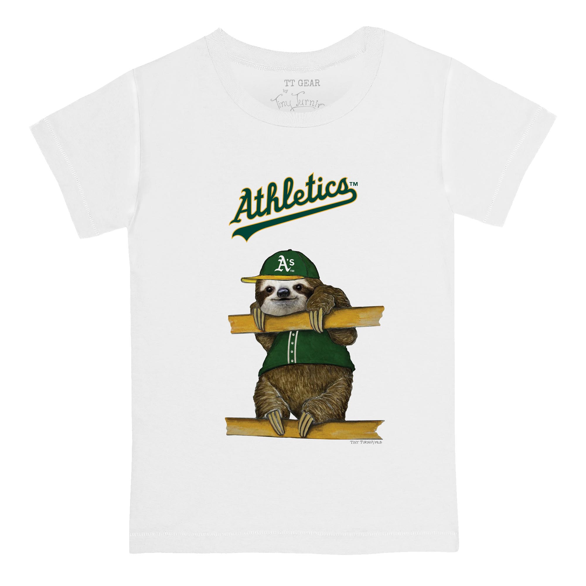 Toddler Tiny Turnip White Athletics Sloth T-Shirt