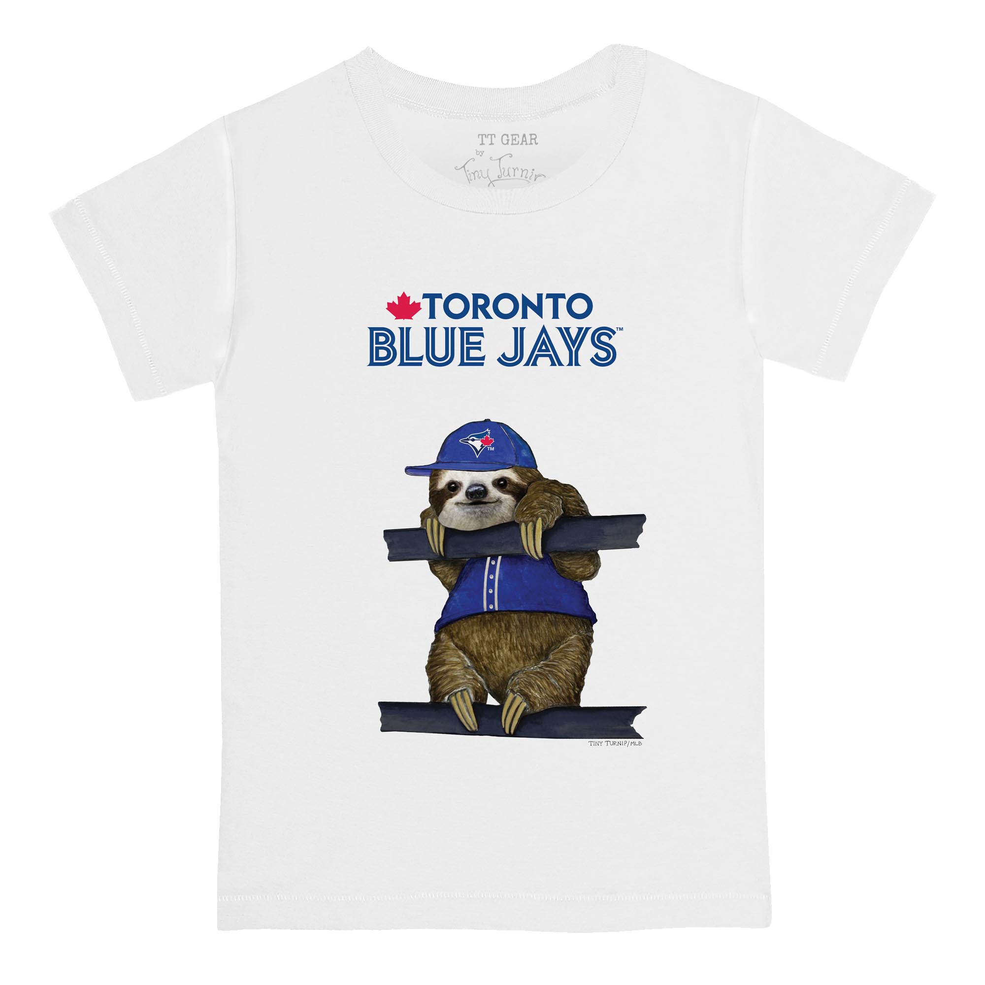 Toddler Tiny Turnip White Toronto Blue Jays Sloth T-Shirt