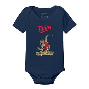 Infant Tiny Turnip Navy Minnesota Twins Velociraptor Bodysuit