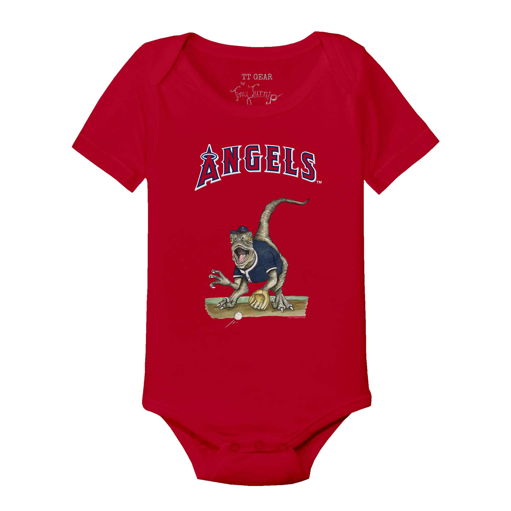 Infant Tiny Turnip Red Los Angeles Angels Velociraptor Bodysuit